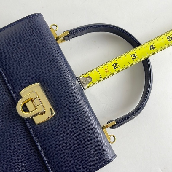 Vintage SISO Made in Italy Handbag Navy Blue - Picture 13 of 16